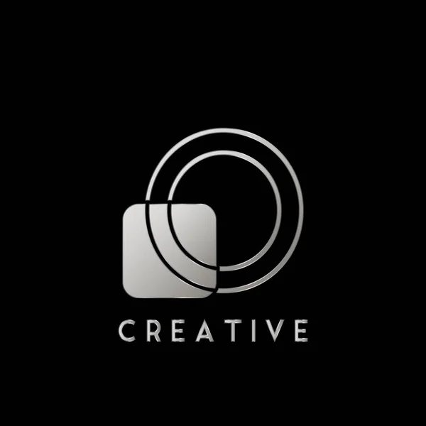 Overlap Outline Logo Letter Technology Rounded Square Shape Vector Design — 스톡 벡터