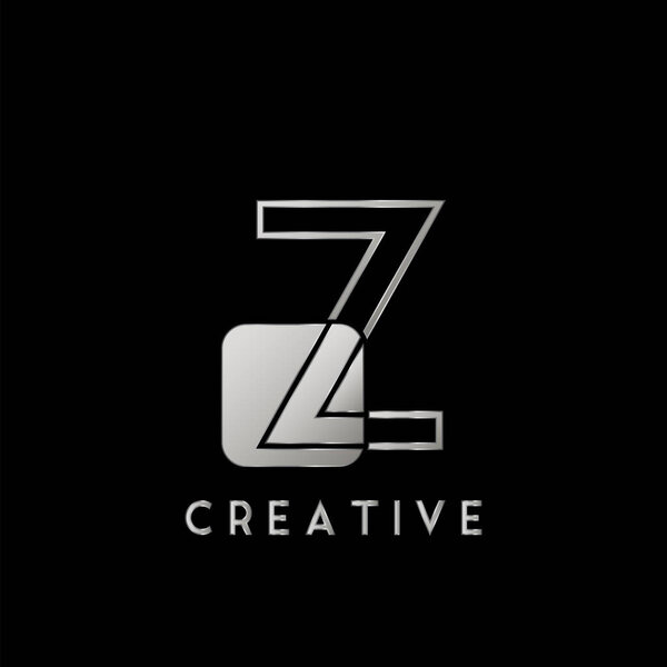 Overlap Outline Logo Letter Z Technology with Rounded Square Shape Vector Design Template.