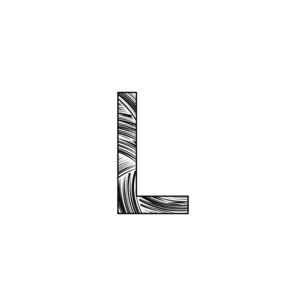 Letter Initial Letter Logo Black White Art Style Letter Vector — 스톡 벡터