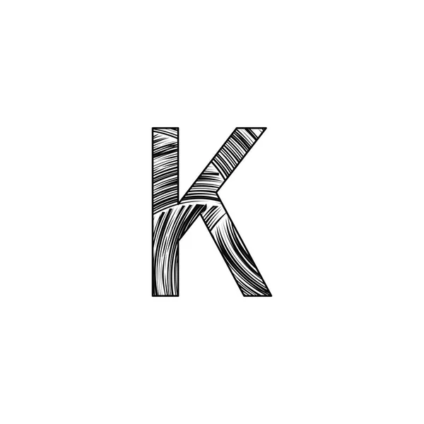 Letter Initial Letter Logo Black White Art Style Letter Vector — 스톡 벡터