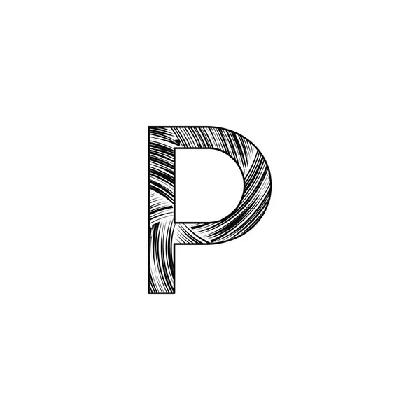 Carta Inicial Carta Logotipo Preto Branco Arte Estilo Carta Conceito — Vetor de Stock