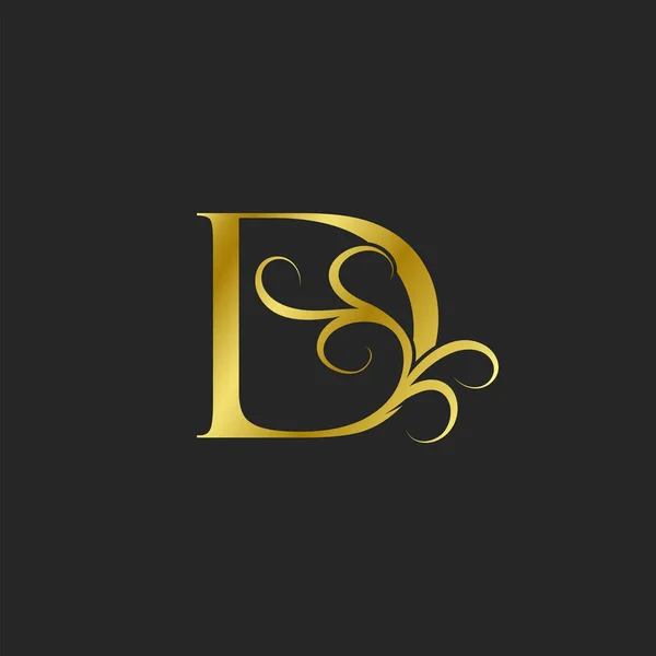 Golden Letter Luxury Logo Icon Ornate Typographic Vector Design Decorative — Stock Vector