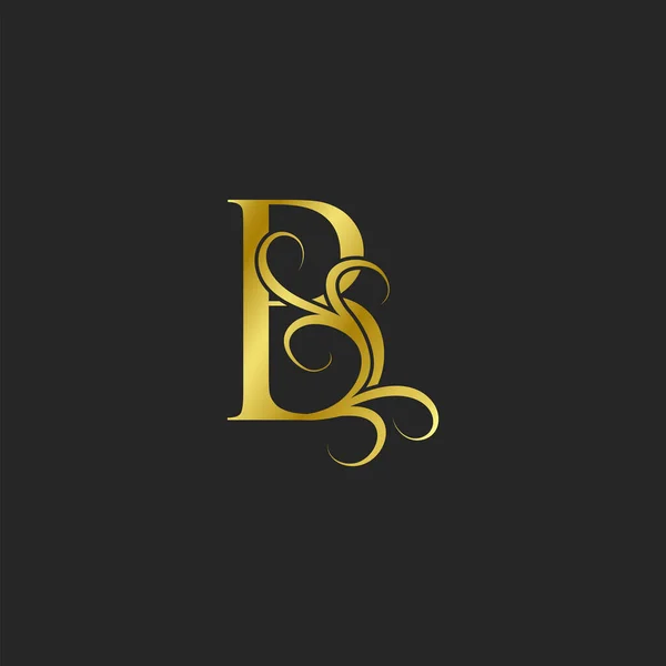 Golden Letra Icono Del Logotipo Lujo Diseño Vectorial Tipográfico Adornado — Vector de stock