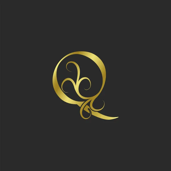 Значок Логотипу Golden Letter Luxury Прикрашений Типографічний Векторний Дизайн Декоративного — стоковий вектор