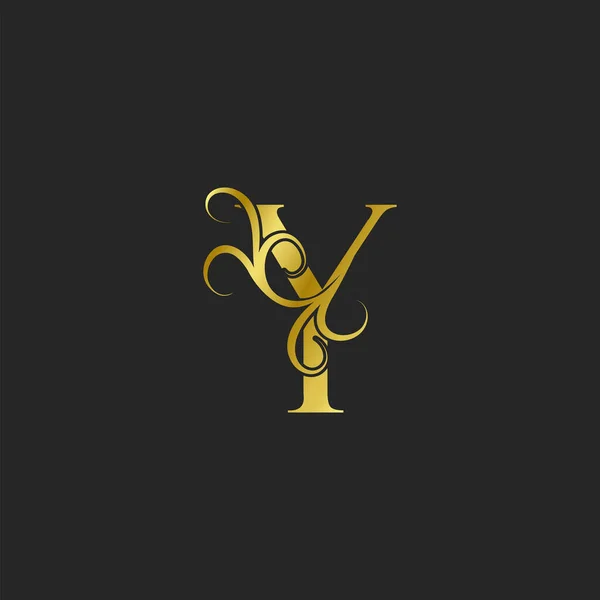 Golden Letter Luxury Logo Kuvake Koristeellinen Typografinen Vektori Suunnittelu Koriste — vektorikuva