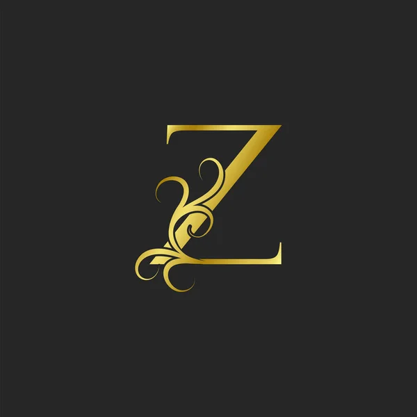 Golden Letter Luxe Logo Icoon Ornate Typografische Vector Ontwerp Voor — Stockvector