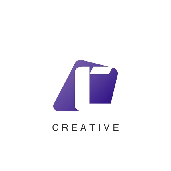 Abstrato Techno Espaço Negativo Carta Inicial Logo Icon Vector Design — Vetor de Stock