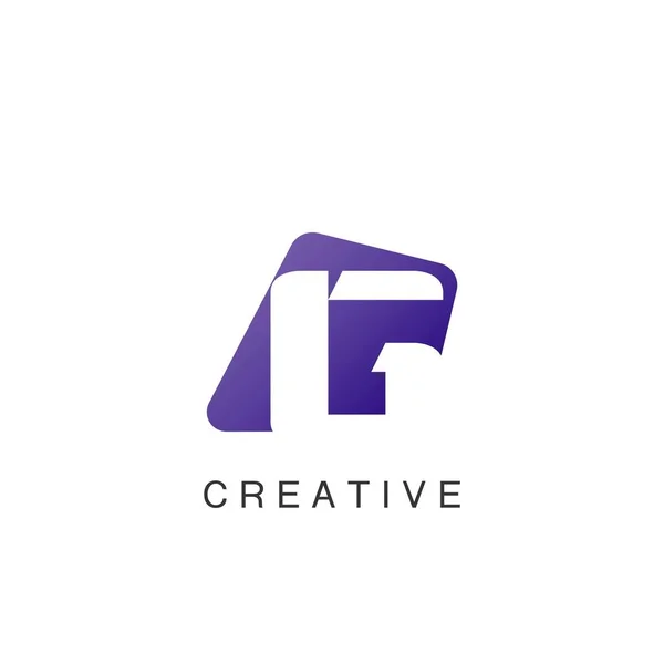 Résumé Techno Negative Space Lettre Initiale Logo Icon Vector Design — Image vectorielle