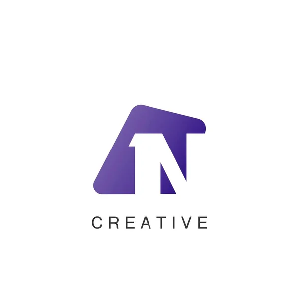 Résumé Techno Negative Space Lettre Initiale Logo Icon Vector Design — Image vectorielle