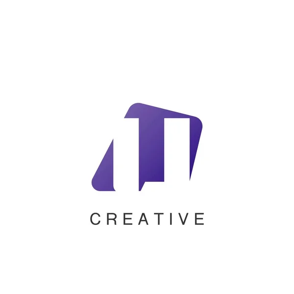 Abstrato Techno Espaço Negativo Carta Inicial Logo Ícone Vetor Design — Vetor de Stock