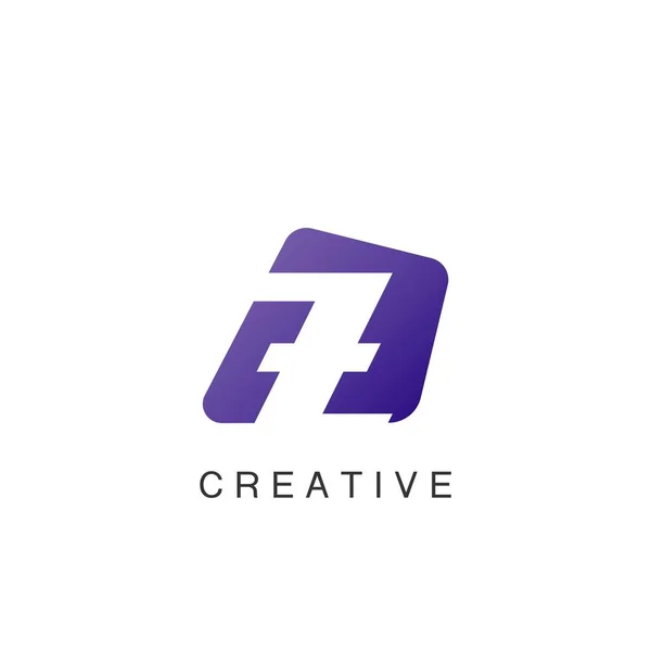 Résumé Techno Negative Space Lettre Initiale Logo Icon Vector Design — Image vectorielle