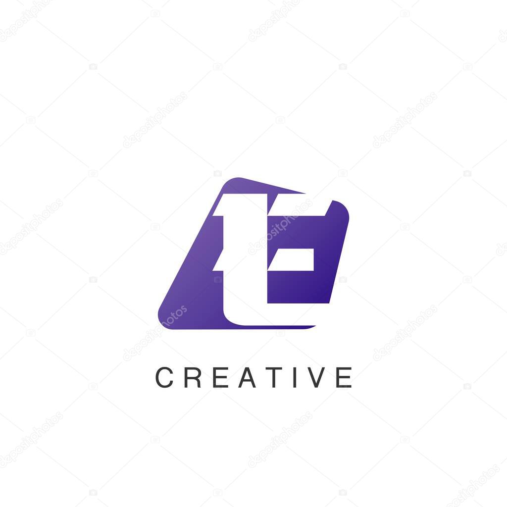 Abstract Techno Negative Space Initial Letter E Logo icon vector design.