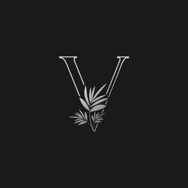 Лист Класичний Срібний Вінтаж Логотип Значок Концепція Дизайну Векторного Логотипу — стоковий вектор