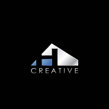 H Harfi Negatif Uzay Logosu, Yaratıcı Geometrik Logo Tasarım Şablonu.