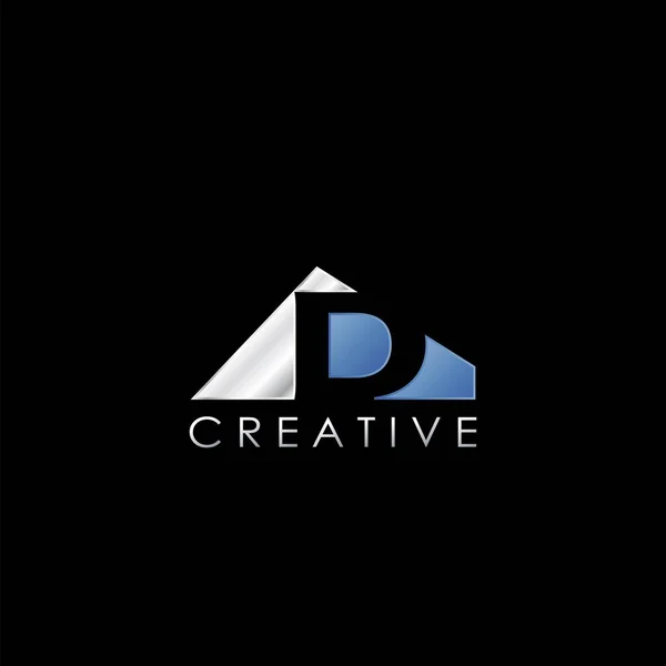 Brev Negativ Space Logo Creative Geometric Logo Design Mall Med — Stock vektor