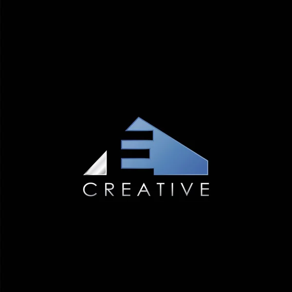 Harfi Negatif Uzay Logosu Yaratıcı Geometrik Logo Tasarım Şablonu — Stok Vektör