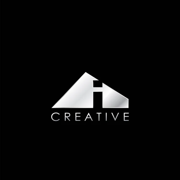 Carta Negativo Espacio Logo Creativo Geométrico Logo Plantilla Diseño Con — Archivo Imágenes Vectoriales