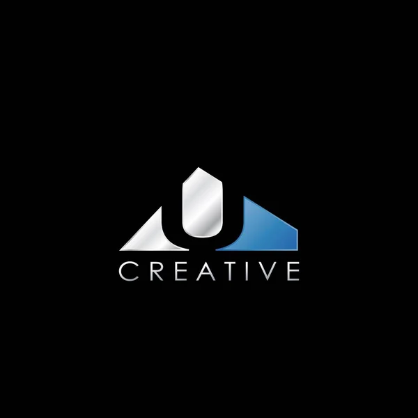 Letter Negative Space Logo Creative Geomestica Logo Design Template Hidden — 스톡 벡터