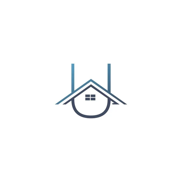 Lettre Logo Forme Toit Bleu Conception Vectorielle Simple Créative Toit — Image vectorielle