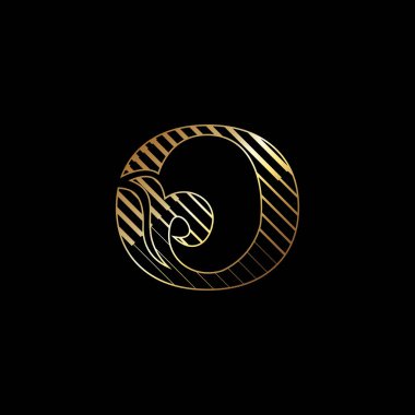 İlk Harf O Lüks Logo Simgesi Altın Çizgili Satır Vektör Şablonu Tasarım Kavramı.
