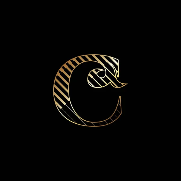 Eerste Letter Luxe Logo Pictogram Golden Stripe Line Vector Model — Stockvector