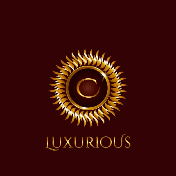 Luxe Lettre Cercle Logo Vectoriel Design Couleur — Image vectorielle