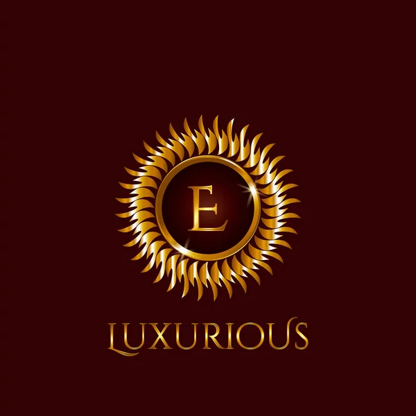 Luxe Gouden Letter Cirkel Logo Vector Ontwerp Gouden Kleur — Stockvector