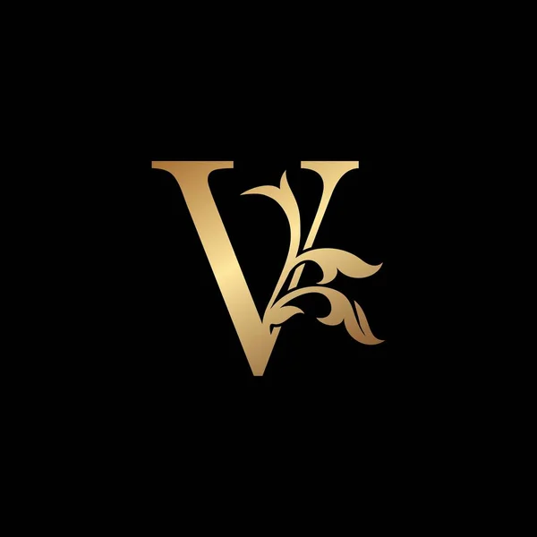 Golden Luxury Letter Initial Logo Icon Template Design Monogramma Ornata — Vettoriale Stock