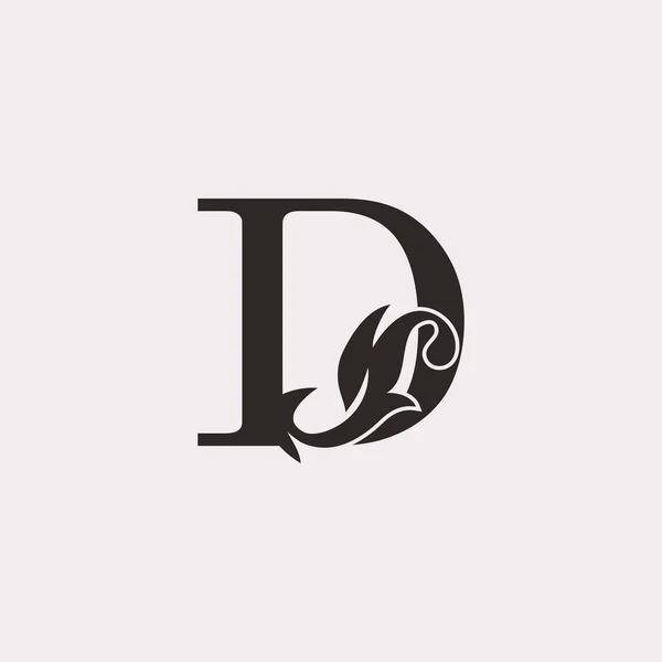Monogram Vintage Ornate Leaf Letter Initial Icon Template Design Luxury — стоковый вектор