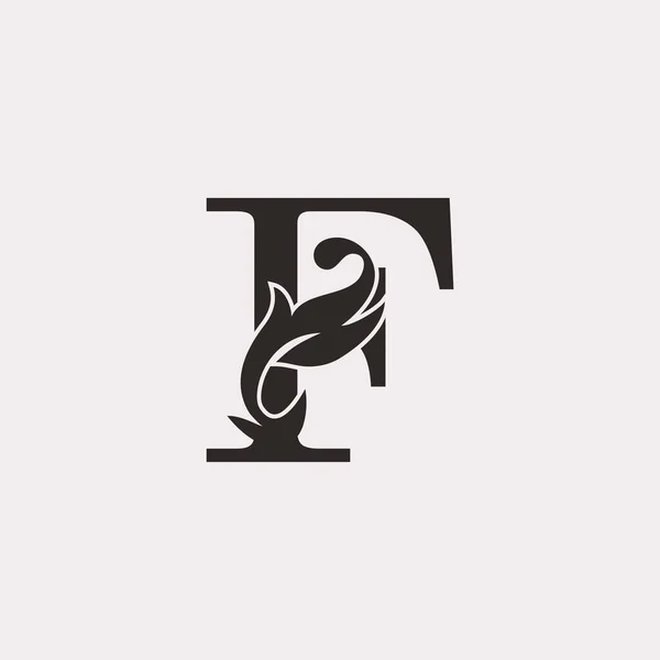 Mongram Vintage Orfortunate Leaf Letter Initial Logo Icon Template Design — 스톡 벡터