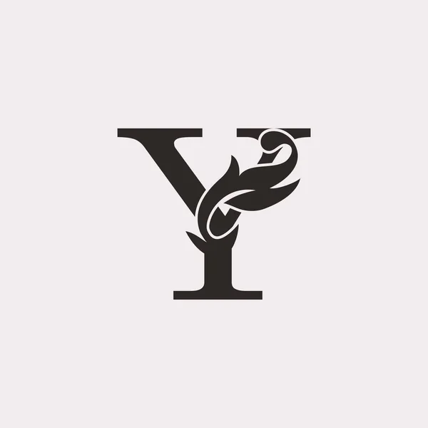 Monogram Vintage Ornate Leaf Letter Eerste Logo Icon Template Ontwerp — Stockvector