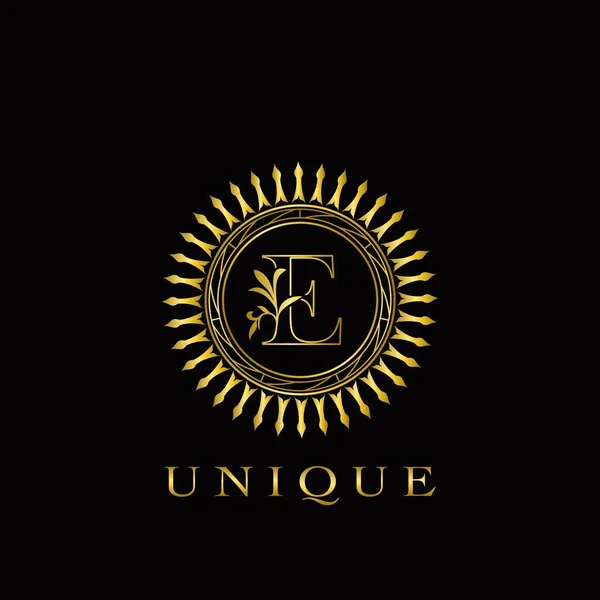 Cercle Déco Luxe Lettre Florale Logo Design Monogramme Emblème Unique — Image vectorielle