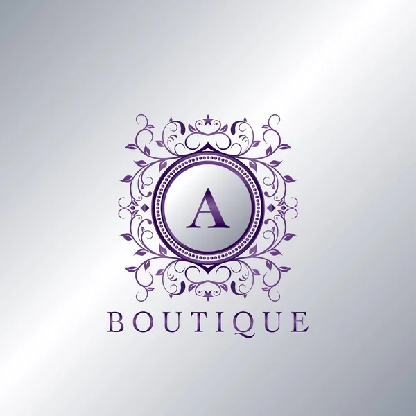 Modern Luxury Boutique Letter Logotipo Design Exclusivo Elegância Ornamento Floral —  Vetores de Stock