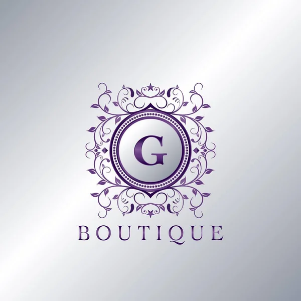 Modernes Luxus Boutique Letter Logo Einzigartige Eleganz Design Floralen Ornament — Stockvektor