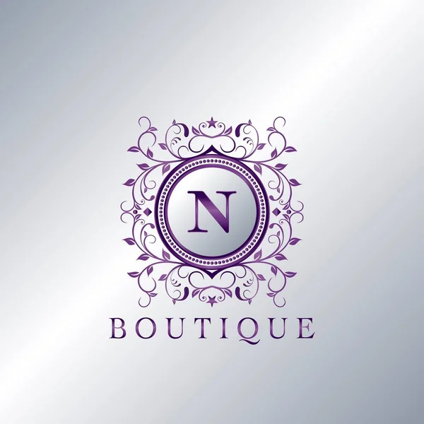 Luxury Boutique Letter Logo 자주색 모양의 무늬가 — 스톡 벡터