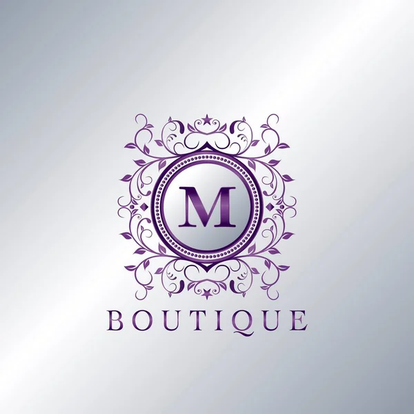 Modernes Luxury Boutique Letter Logo Einzigartige Eleganz Design Floralen Ornament — Stockvektor