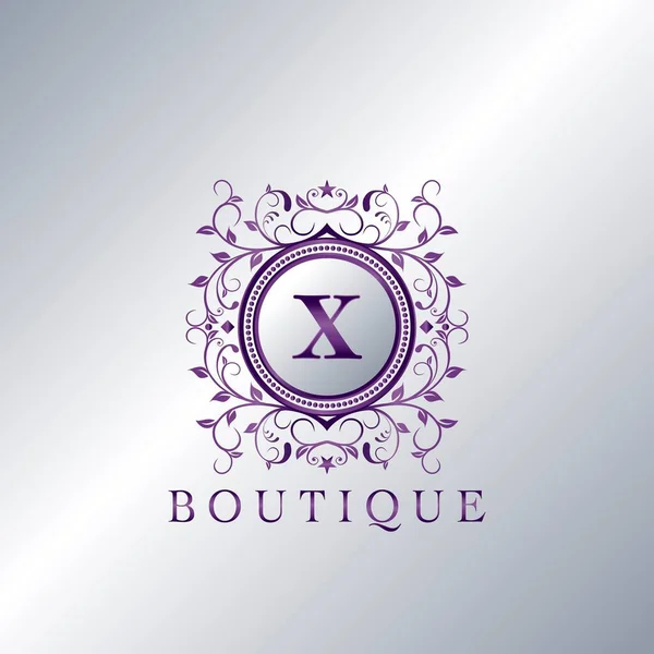 Μοντέρνο Λογότυπο Luxury Boutique Letter Μοναδικό Σχέδιο Κομψότητας Floral Στολίδι — Διανυσματικό Αρχείο