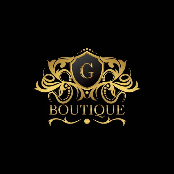 Luxo Boutique Gold Letter Logo Template Design Vetorial Para Decoração — Vetor de Stock
