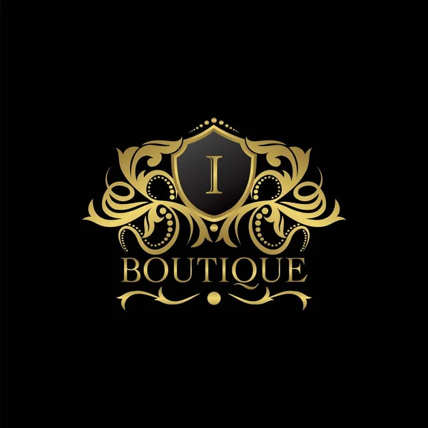 Luxury Boutique Gold Letter Logo Template Vector Design Decoration Restaurant — Vettoriale Stock