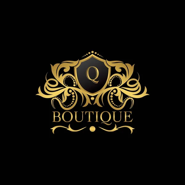 Luxury Boutique Gold Letter Logo Template Vector Design Decoration Restaurant — Vetor de Stock