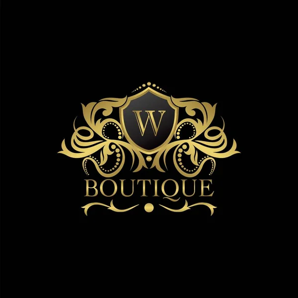 Luxury Boutique Gold Letter Logo Template Vector Design Decoration Restaurant — Vettoriale Stock