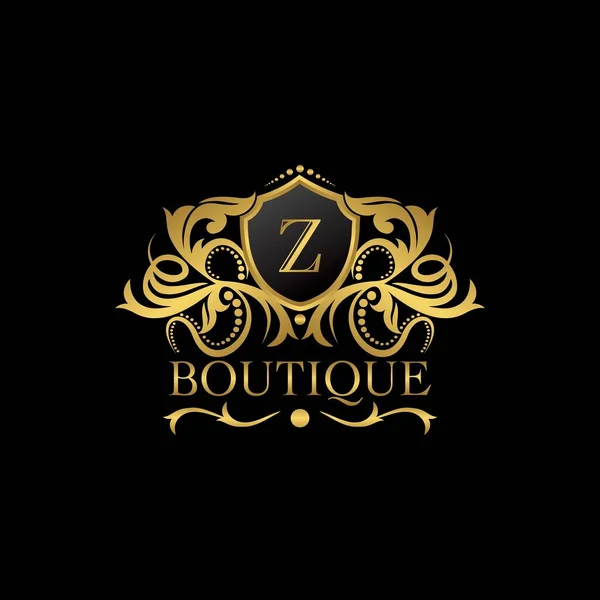 Luxury Boutique Gold Letter Logo Template Vector Design Decoration Restaurant — 스톡 벡터