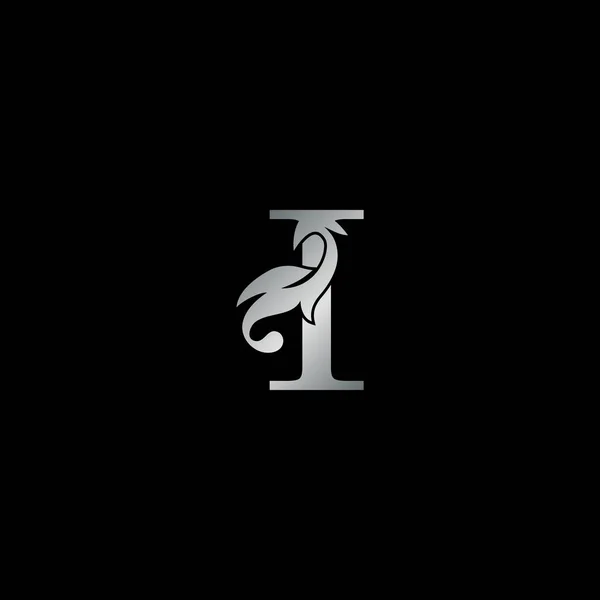 빈티지 Lintine Leaf Letter Initial Logo Icon Template Design Luxury — 스톡 벡터