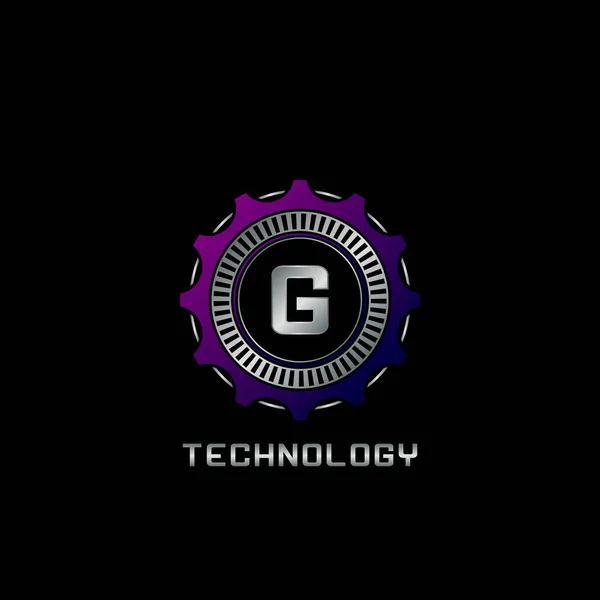 Technology Gear Rail Letter Logo Vektordesign Das Techno Logo Für — Stockvektor