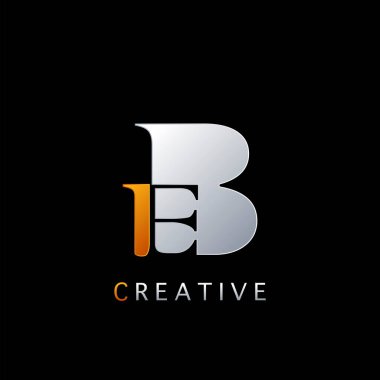 Modern Soyut Tekno Harf B, E, BE Logo Vektör Şablon Tasarımı Negatif Alan Başlangıç Harfi İş Kimliği Alfabesi