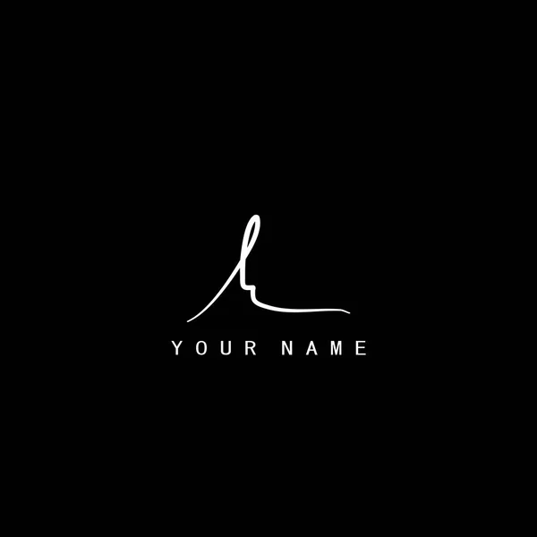 Logotipo Assinatura Carta Inicial Handwriting Caligrafia Assinatura Logotipo Design — Vetor de Stock