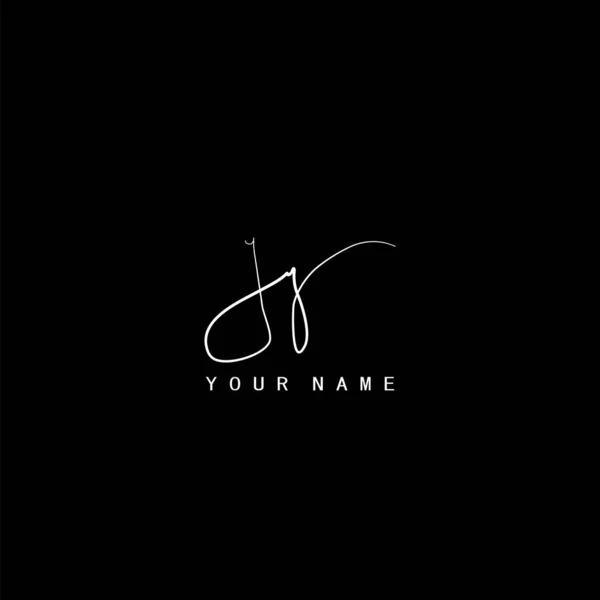 J和Y Jy首字母 手写笔迹签名标识设计 — 图库矢量图片