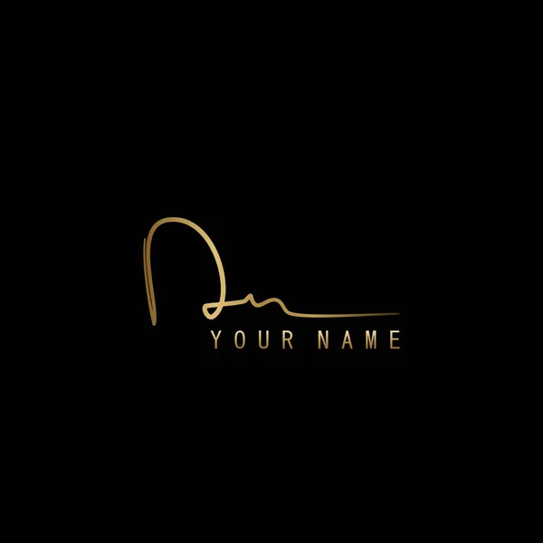 Gold Signature Logo Initial Letter Logo Sign 서명로 고제작 템플릿 — 스톡 벡터