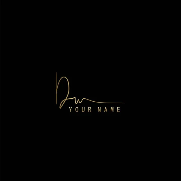 Gold Signature Logo Firma Iniziale Del Logo Della Lettera Calligrafia — Vettoriale Stock