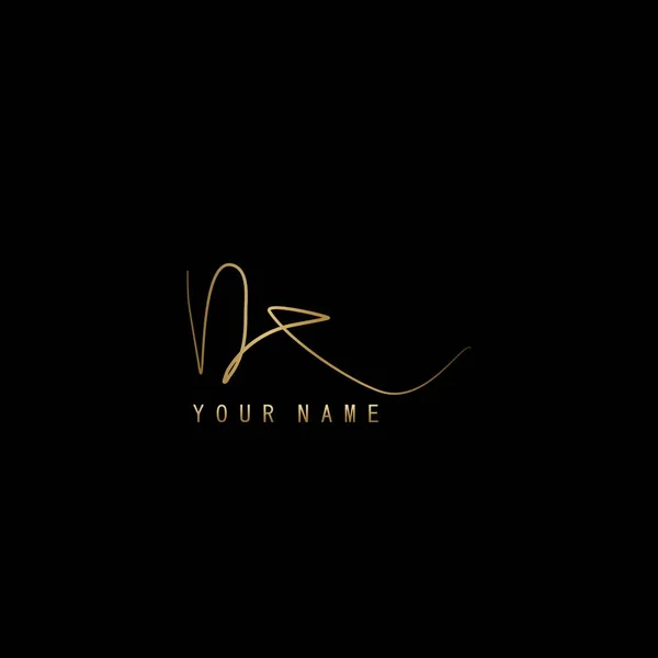 Logotipo Firma Del Oro Signo Inicial Del Logotipo Letra Caligrafía — Archivo Imágenes Vectoriales